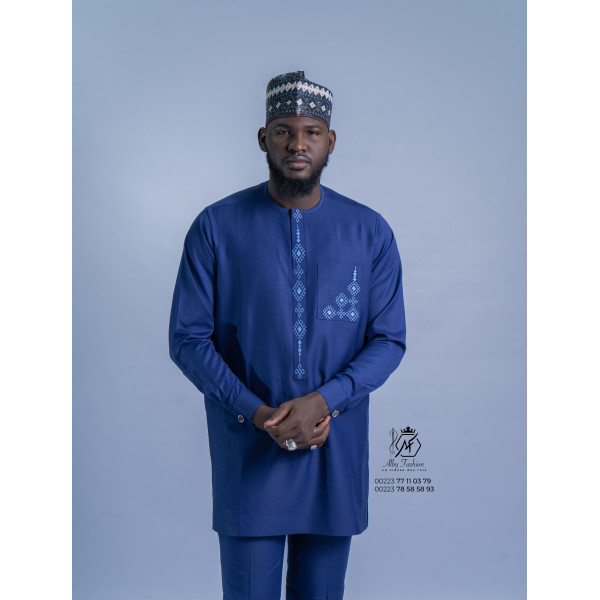 Ensemble traditionnel homme bleu nuit – Élégance et caractère