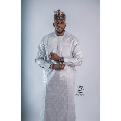 Boubou homme blanc argenté...